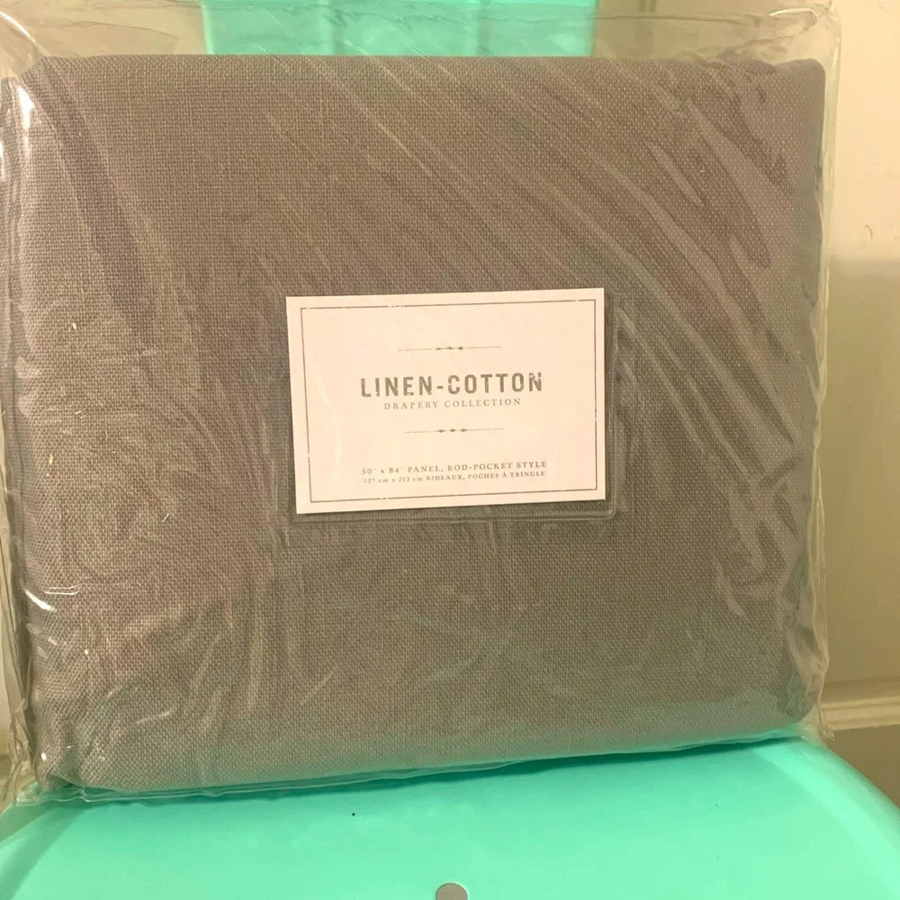 NIP Restoration Hardware Baby & Child Gray Linen Cotton 50 x 84 Curtain